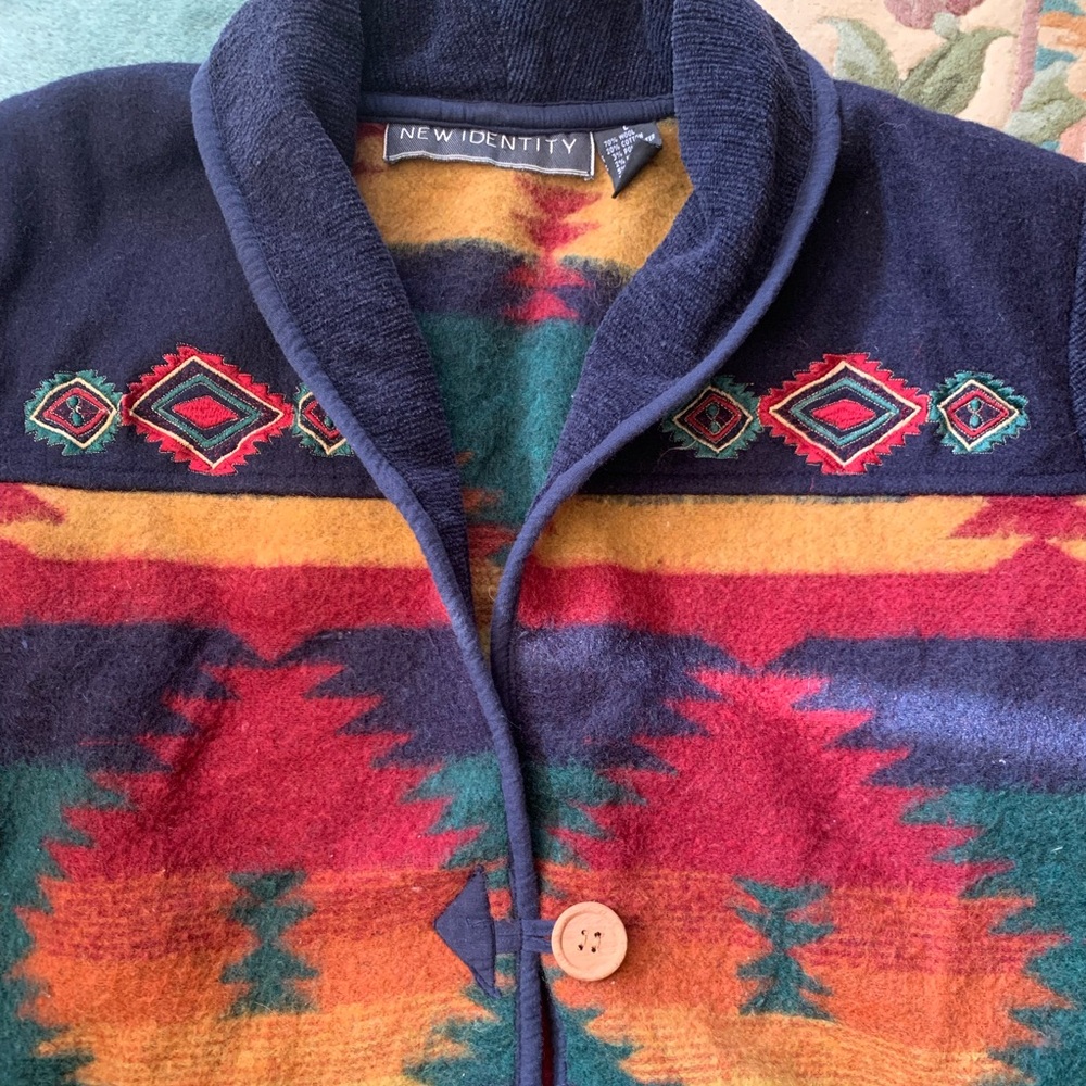 Vintage New Identity Wool Tribal Print Jacket - Picture 3 of 6